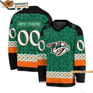 Nashville Predators Special Stpatricks Day Design Hockey Jersey