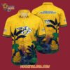 Nashville Predators Tropical Forest Motifs Summer Hawaiian Shirt 4