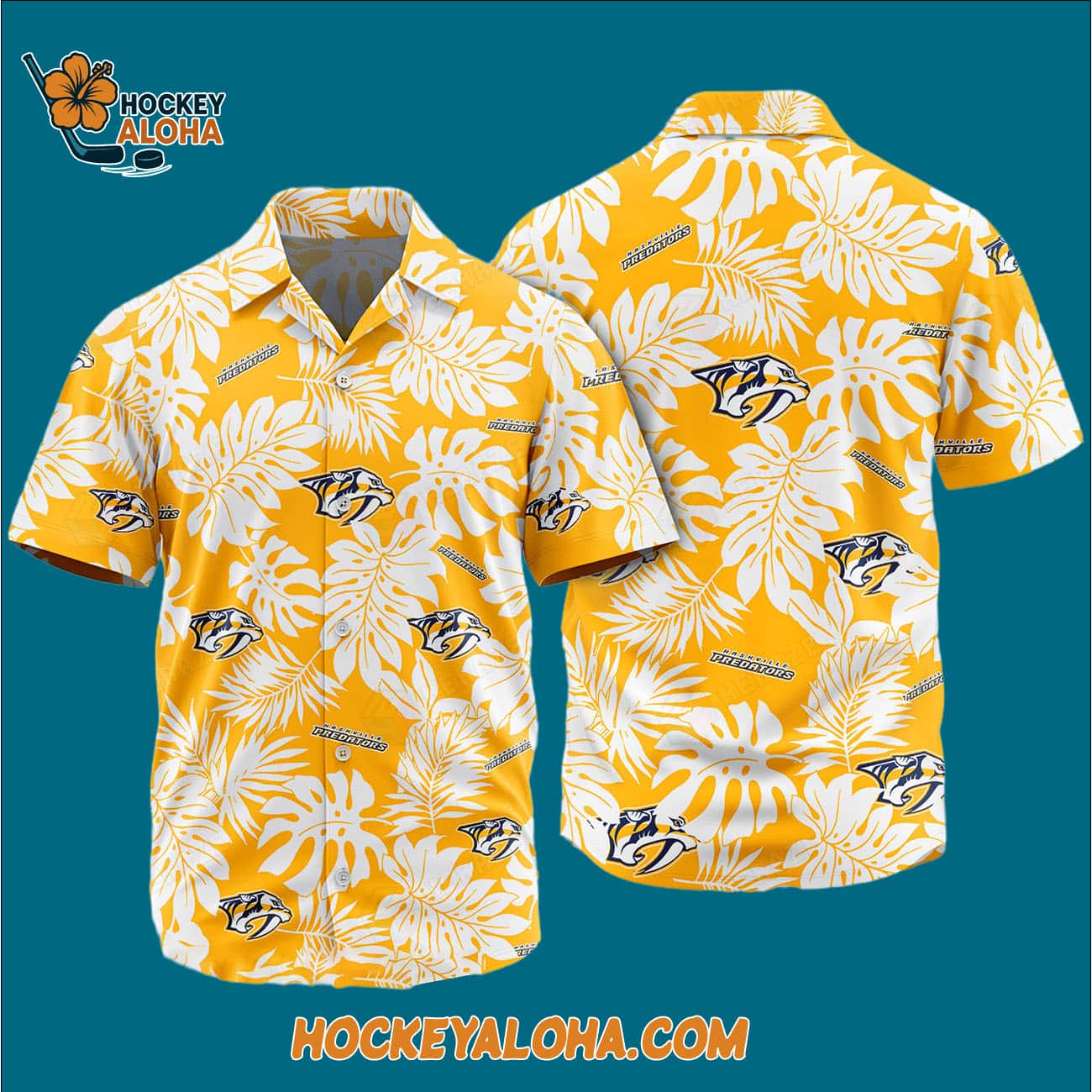 Nashville Predators Tropical Leafs Design Hawaiian Shirt Nashville Predators Tropical Leafs Design Hawaiian Shirt