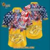 Nashville Predators With American Independence Day Pattern Summer Hawaiian Shirt 3