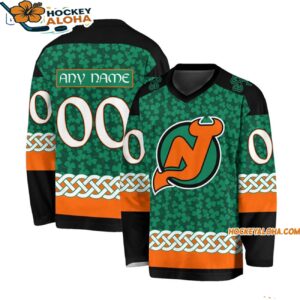 New Devils Special Stpatricks Day Design Hockey Jersey