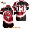 New Jersey Devils Grateful Dead Tie dye Hawaiian Button Shirt 1