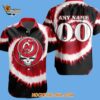 New Jersey Devils Grateful Dead Tie dye Hawaiian Button Shirt 2