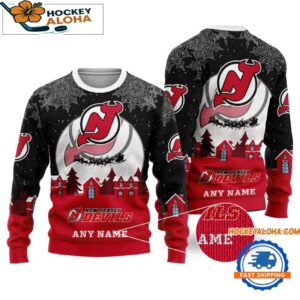 New Jersey Devils Hockey New Design Litmited Ugly Sweater Custom Name