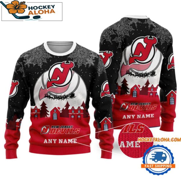 New Jersey Devils Hockey New Design Litmited Ugly Sweater Custom Name