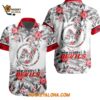 New Jersey Devils Special Flower Tropical Design Hawaiian Button Shirt 1