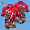 New Jersey Devils Tropical Parrot And Flamingo Motifs Summer Hawaiian Shirt 2