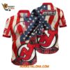 New Jersey Devils With American Flag Pattern Summer Hawaiian Shirt 1