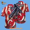 New Jersey Devils With American Flag Pattern Summer Hawaiian Shirt 2