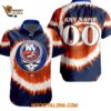 New York Islanders Grateful Dead Tie dye Hawaiian Button Shirt 1