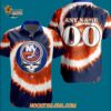 New York Islanders Grateful Dead Tie dye Hawaiian Button Shirt 3