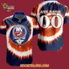 New York Islanders Grateful Dead Tie dye Hawaiian Button Shirt 4