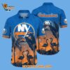 New York Islanders Tropical Flamingo Pattern Summer Hawaiian Shirt 2
