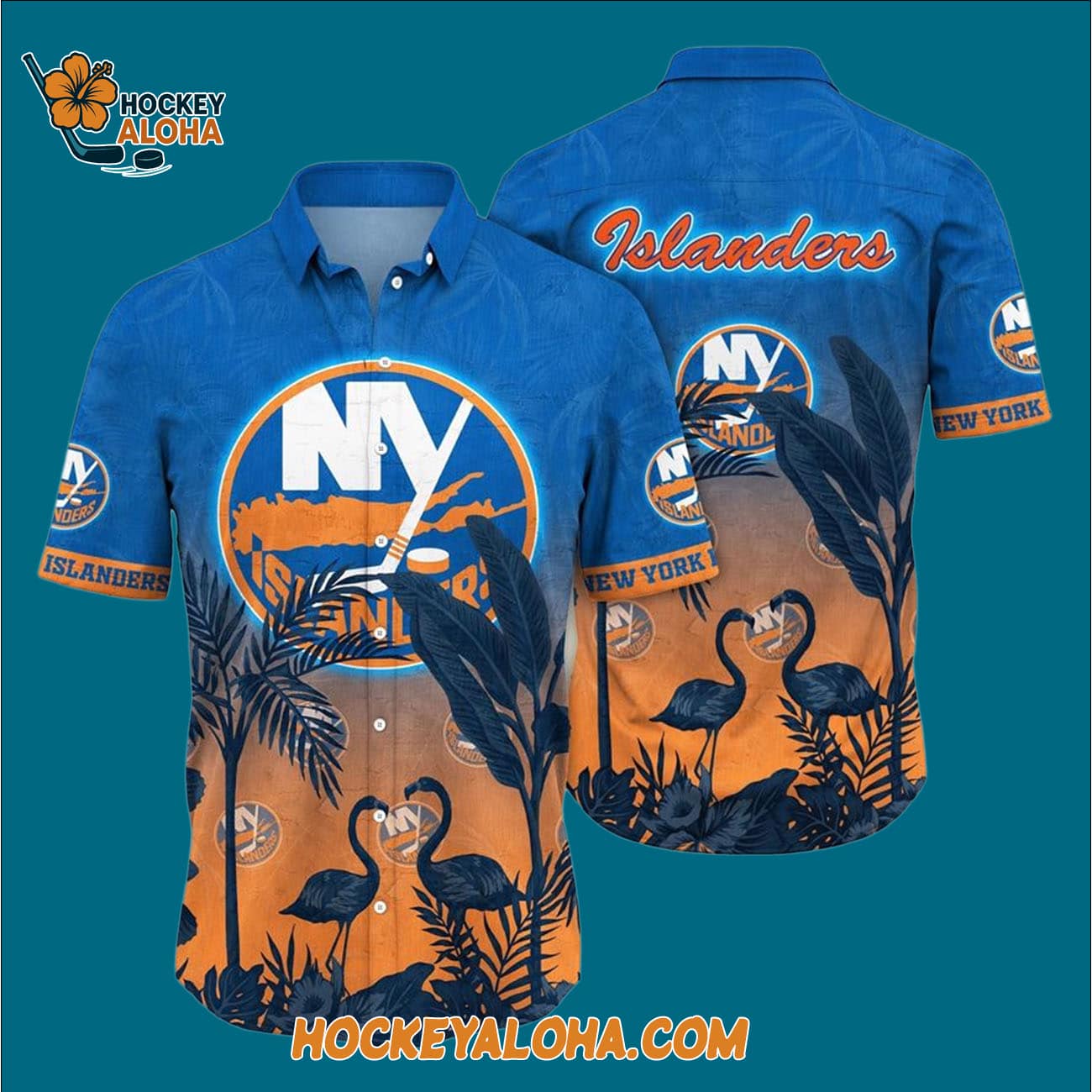 New York Islanders Tropical Flamingo Pattern Summer Hawaiian Shirt New York Islanders Tropical Flamingo Pattern Summer Hawaiian Shirt