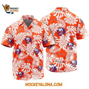New York Islanders Tropical Leafs Design Hawaiian Shirt 1
