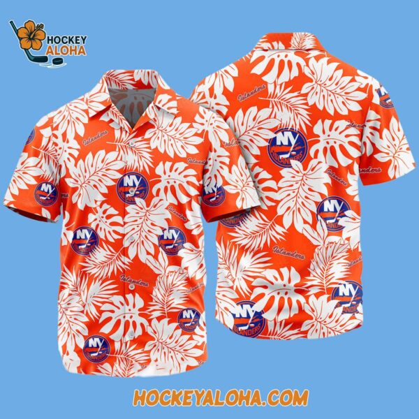 New York Islanders Tropical Leafs Design Hawaiian Shirt 2