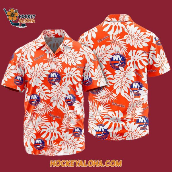 New York Islanders Tropical Leafs Design Hawaiian Shirt 4