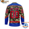 New York Rangers Camo Veterans Custom Hockey Jersey 2