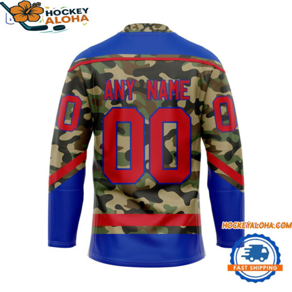 New York Rangers Camo Veterans Custom Hockey Jersey 2
