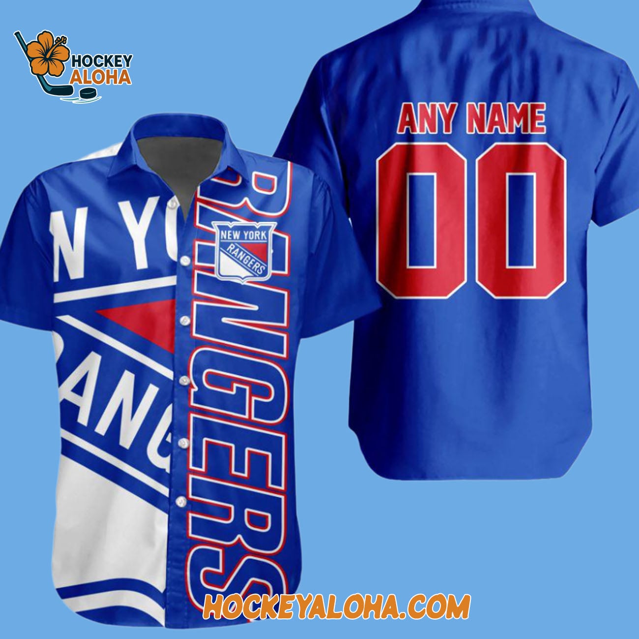 New York Rangers New Design Hockey Team Button Shirt Hawaiian Button Shirt New York Rangers New Design Hockey Team Button Shirt Hawaiian Button Shirt
