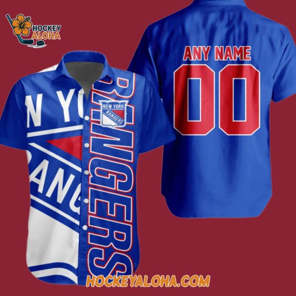 New York Rangers New Design Hockey Team Button Shirt Hawaiian Button Shirt 4