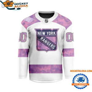 New York Rangers Personalized Fights Cancer Design Hockey Jersey xxx