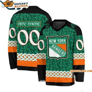 New York Rangers Special Stpatricks Day Design Hockey Jersey