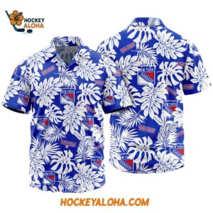 New York Rangers Tropical Leafs Design Hawaiian Shirt 1