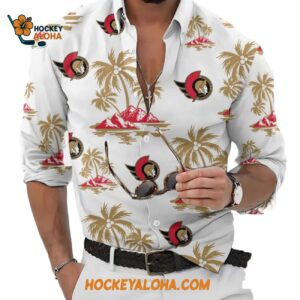 Ottawa Senators Special Hockey Long Sleeve Hawaiian Button Shirt 1