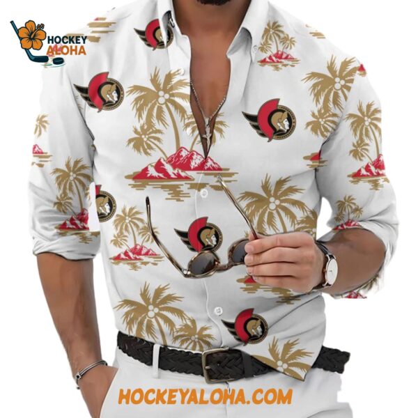 Ottawa Senators Special Hockey Long Sleeve Hawaiian Button Shirt 1