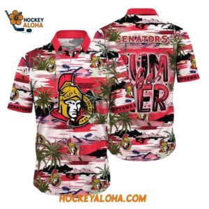 Ottawa Senators Tropical Desert Island Motif Summer Hawaiian Shirt 1