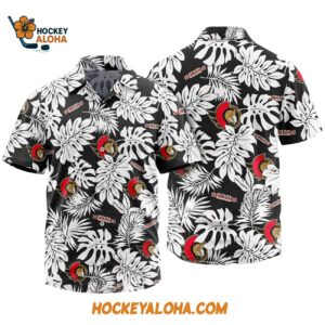 Ottawa Senators Tropical Leafs Design Hawaiian Shirt 1