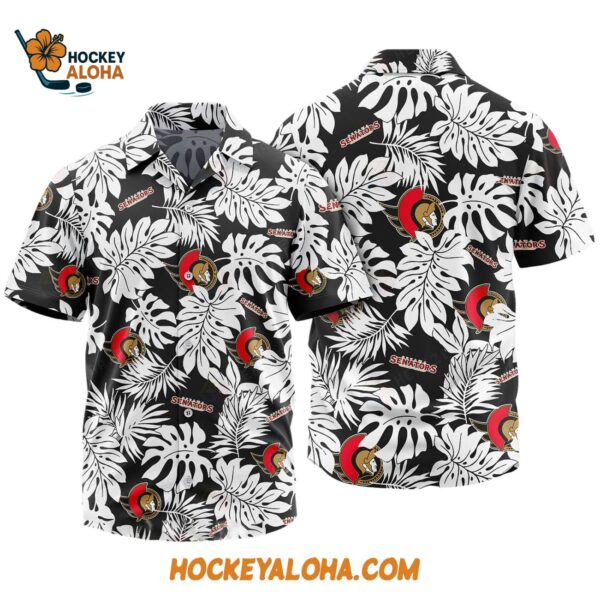 Ottawa Senators Tropical Leafs Design Hawaiian Shirt 1