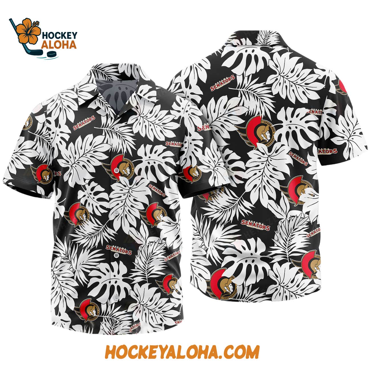 Ottawa Senators Tropical Leafs Design Hawaiian Shirt Ottawa Senators Tropical Leafs Design Hawaiian Shirt