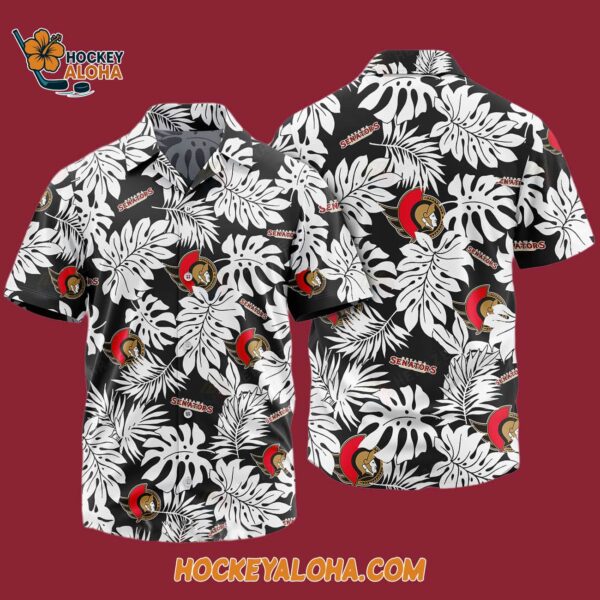 Ottawa Senators Tropical Leafs Design Hawaiian Shirt 4