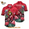Ottawa Senators Tropical Parrot And Flamingo Motifs Summer Hawaiian Shirt 1