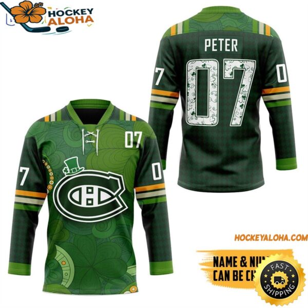 Personalized Montreal Canadiens Hockey Jersey 2025 St Patrick Days Hockey Jersey
