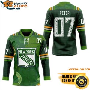 Personalized New York Rangers Hockey Jersey 2025 St Patrick Days Hockey Jersey