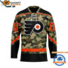 Philadelphia Flyers Camo Veterans Custom Hockey Jersey 1