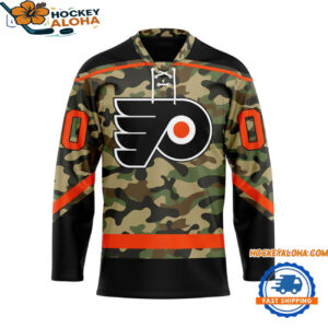 Philadelphia Flyers Camo Veterans Custom Hockey Jersey 1