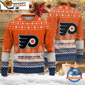Philadelphia Flyers Hockey Team Design New Christmas Ugly Sweater