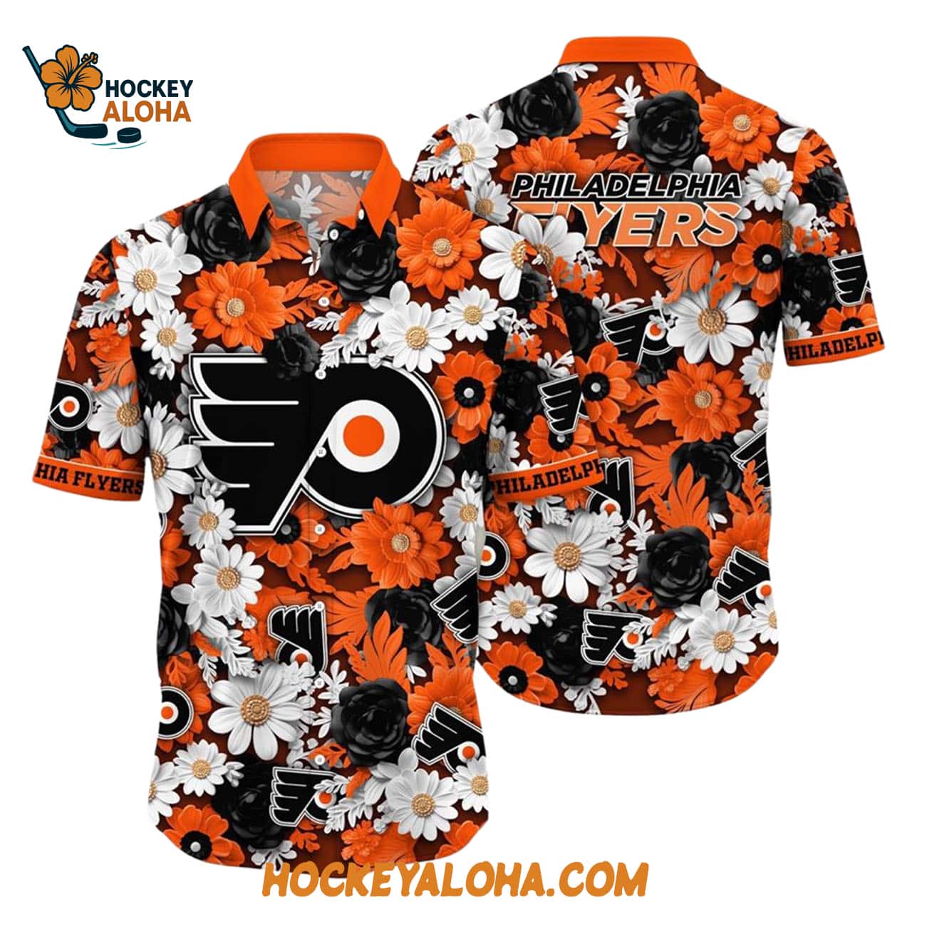 Philadelphia Flyers Tropical Begonia Flower Pattern Summer Hawaiian Shirt Philadelphia Flyers Tropical Begonia Flower Pattern Summer Hawaiian Shirt
