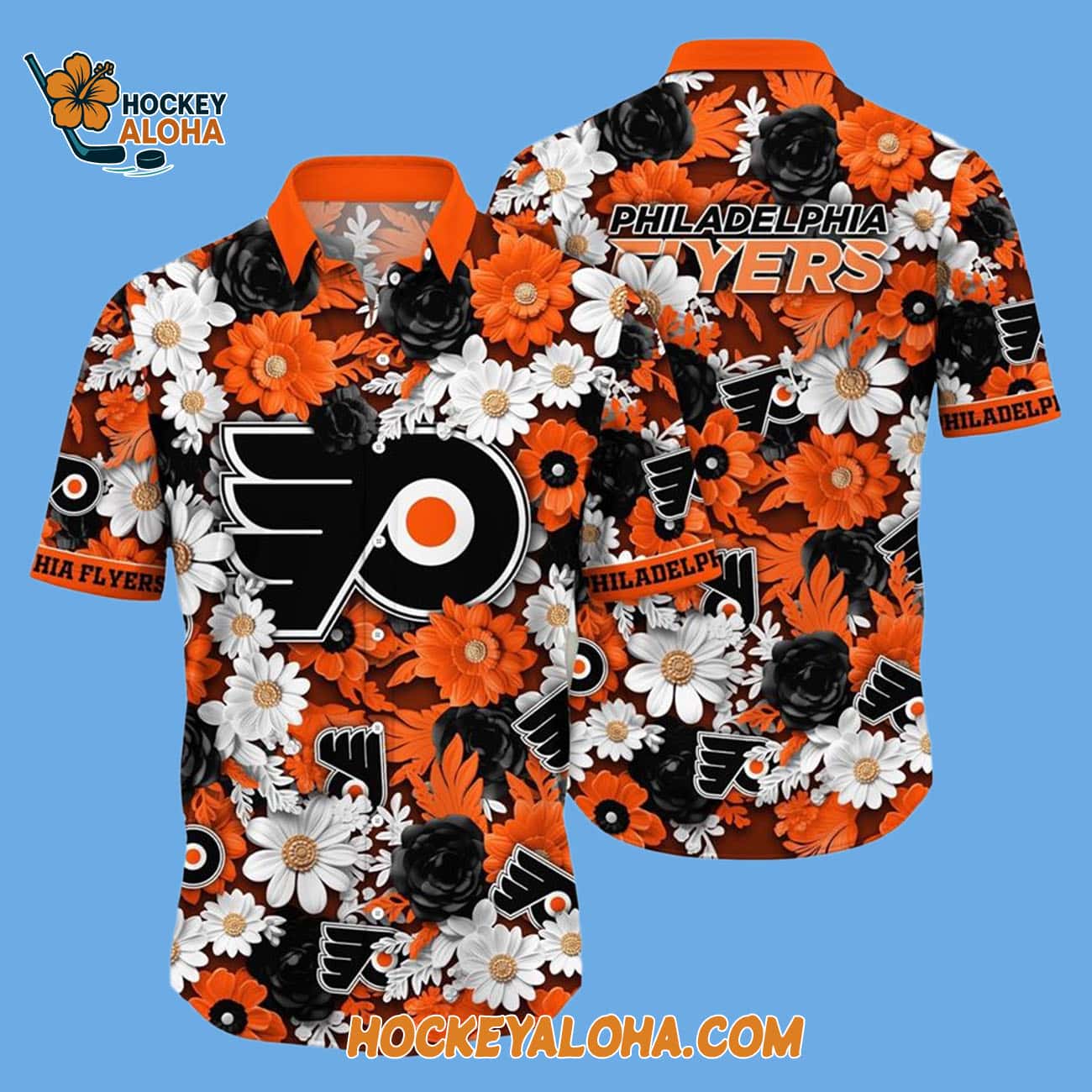 Philadelphia Flyers Tropical Begonia Flower Pattern Summer Hawaiian Shirt Philadelphia Flyers Tropical Begonia Flower Pattern Summer Hawaiian Shirt