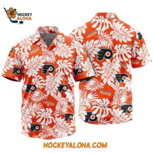 Philadelphia Flyers Tropical Leafs Design Hawaiian Shirt 1