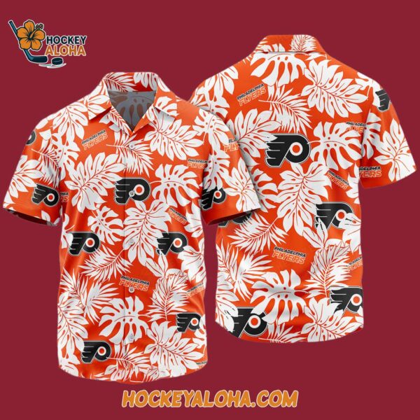 Philadelphia Flyers Tropical Leafs Design Hawaiian Shirt 4