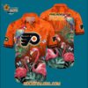 Philadelphia Flyers Tropical Parrot And Flamingo Motifs Summer Hawaiian Shirt 3