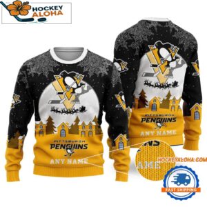 Pittsburgh Penguins Hockey New Design Litmited Ugly Sweater Custom Name