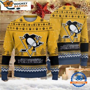 Pittsburgh Penguins Hockey Team Design New Christmas Ugly Sweater