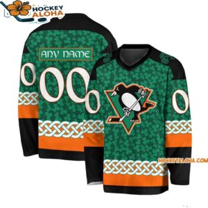 Pittsburgh Penguins Special Stpatricks Day Design Hockey Jersey