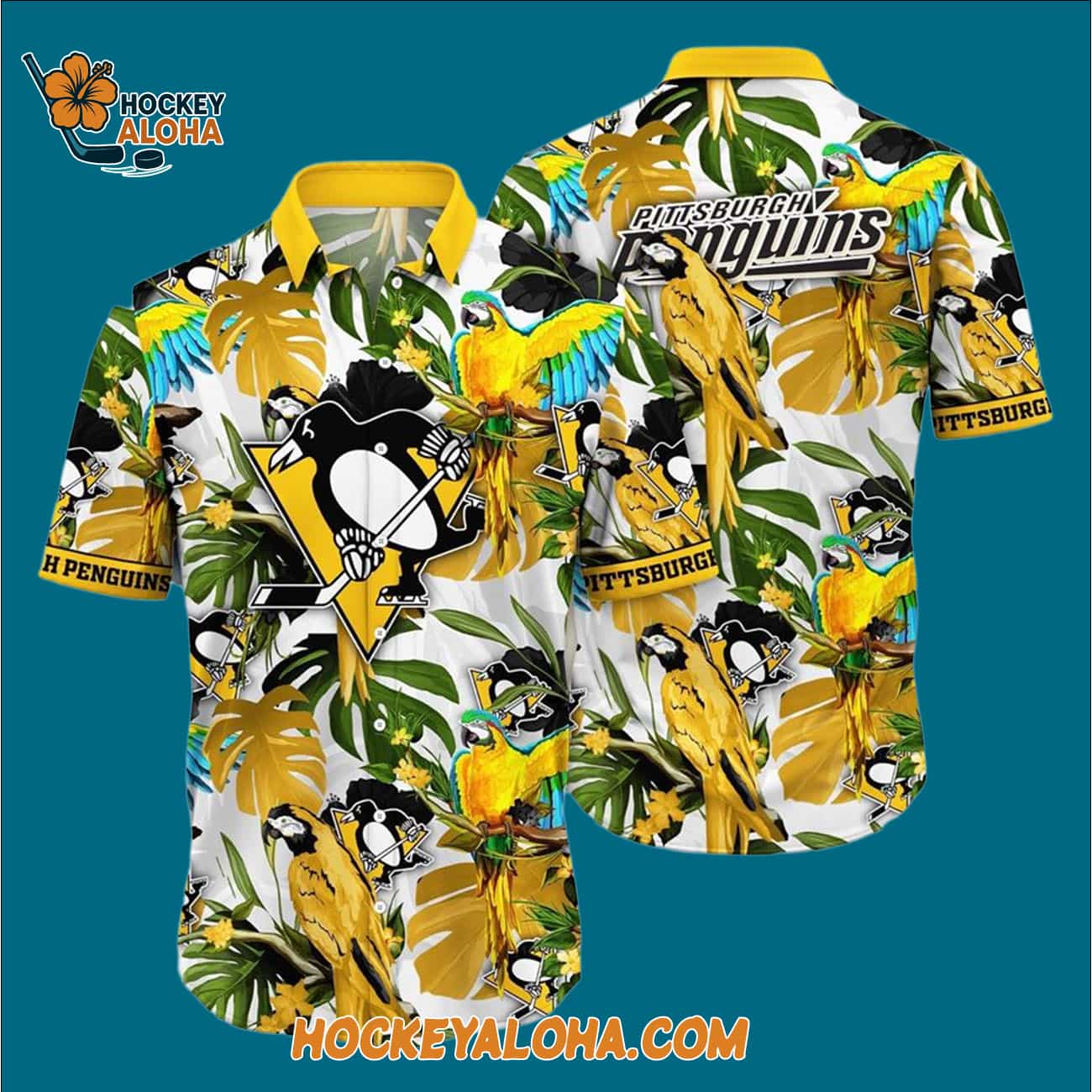 Pittsburgh Penguins Tropical Parrot Pattern Summer Hawaiian Shirt Pittsburgh Penguins Tropical Parrot Pattern Summer Hawaiian Shirt
